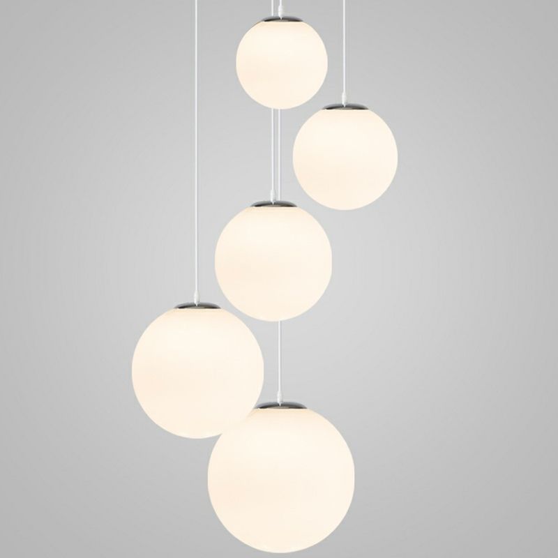1 Iflip a pallone leggero a sfere sospesa moderna semplice sospensione per soffitto in vetro bianco per negozio di abbigliamento