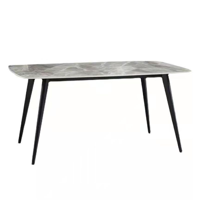 Rectangle 4 Legs Dining Table Industrial Sintered Stone Kitchen Table