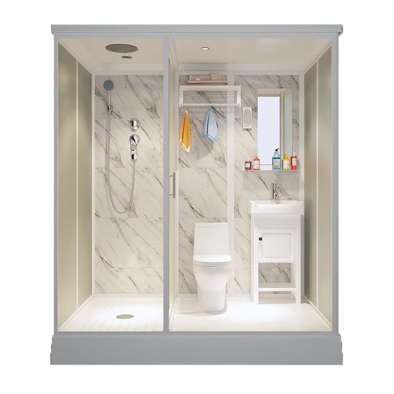 Rectangle Shower Stall Tempered Glass Shower Stall with Shower Base