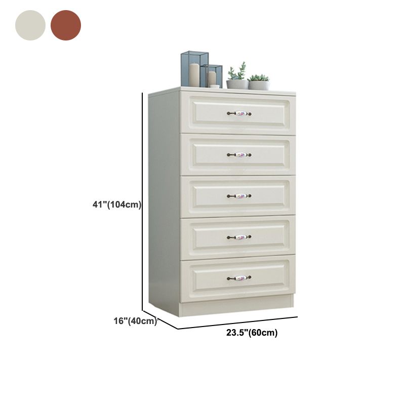 White Modern Accent Chest with Drawers 15.74" Wide Side Cabinet
