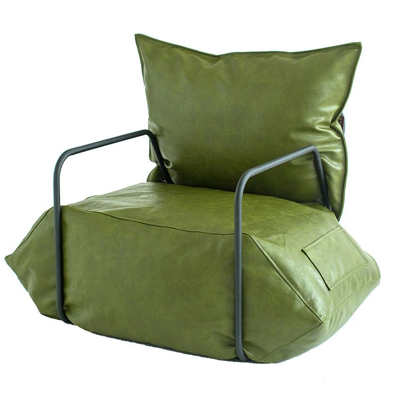 Faux Leather Chair with Square Arms and Storage Chair for Living Room