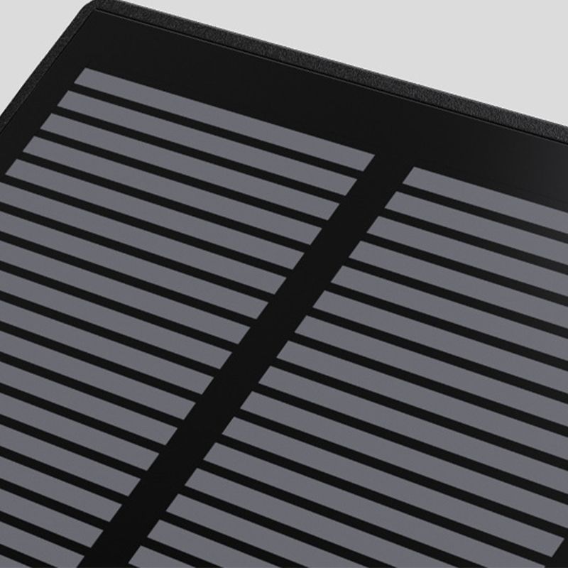 Rectangular Shape Metal Outdoor Lights Modern Style 1-Light Solar Pillar Lamp in Black