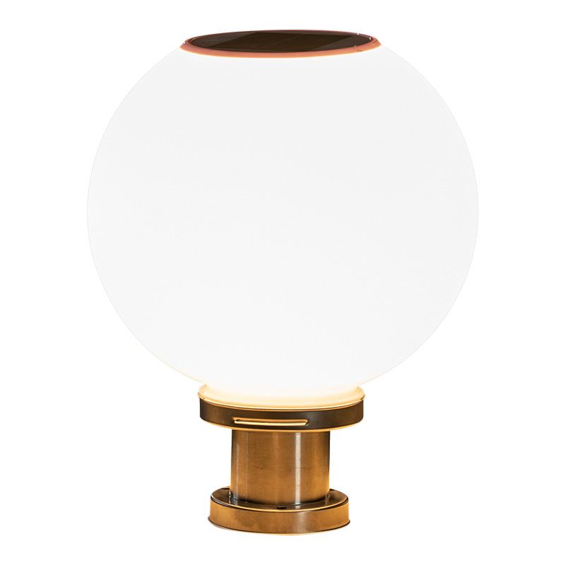 Contemporary Outdoor Lamp Minimalist Solar Lamp with Acrylic Shade for Backyard