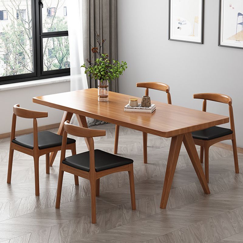 Modern 1/4/5/7 Pieces Dining Set Rectangle Pine Wood Dining Table for Living Room
