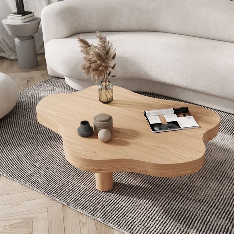 3 Legs Cocktail Table Nordic Solid Wood Free Form Single Coffee Table