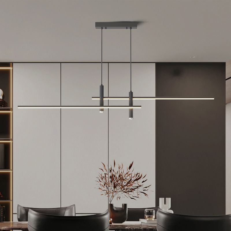 Modern Linear Island Chandelier Lights Metal Island Pendants