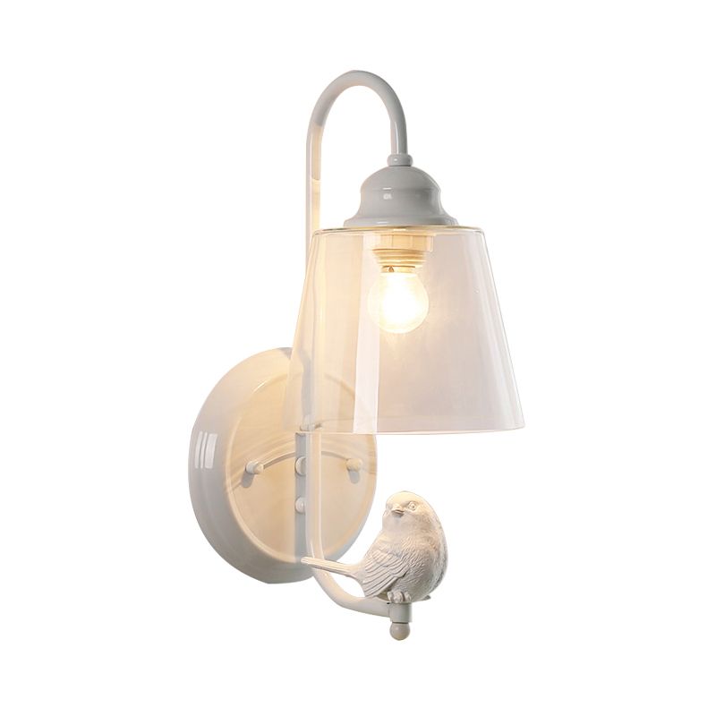 Tapered Shade Wall Light with Pigeon Deco 1 Head Metal Modern Style Sconce Light