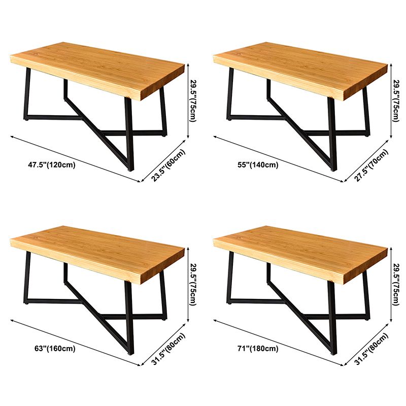Tavolo da pranzo in legno solido in stile industriale Usa tavolo rettangolo con base di cavalletto