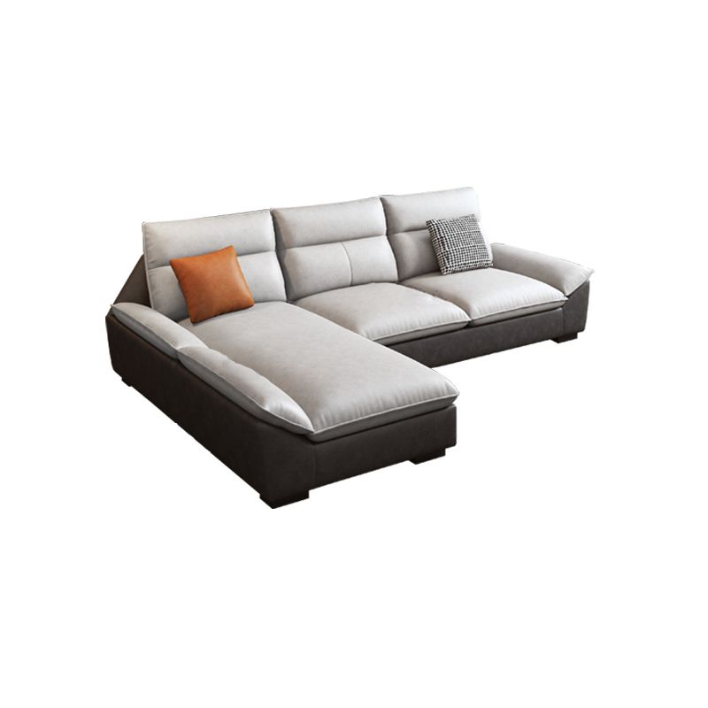 Flared Arm Sofa in White Stain/Water Resistant Sofa & Chaise