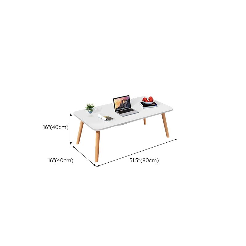 Modern Wood Side Table Bedroom No Distressing End Table with 4 Legs
