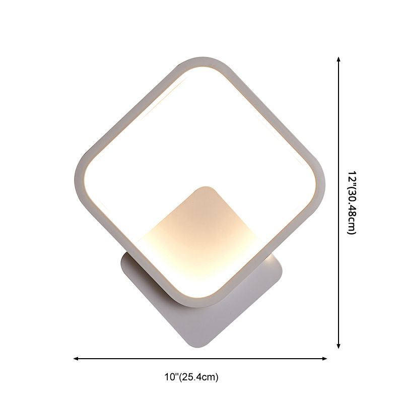 Weiße geometrische LED -Wandlampe in der modernen Einfachheit schmiedeeisere Wandleuchten mit Acrylschatten