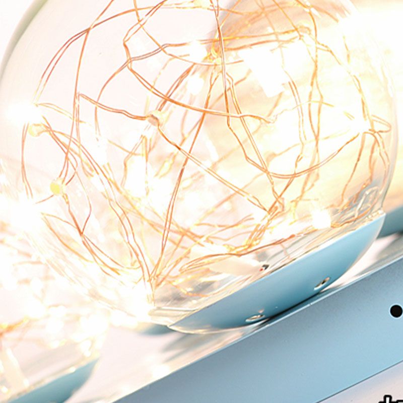 Round Shade Multi-Lights Glass Flush Mount Modern Style Flush Mount Ceiling Lighting Fixture
