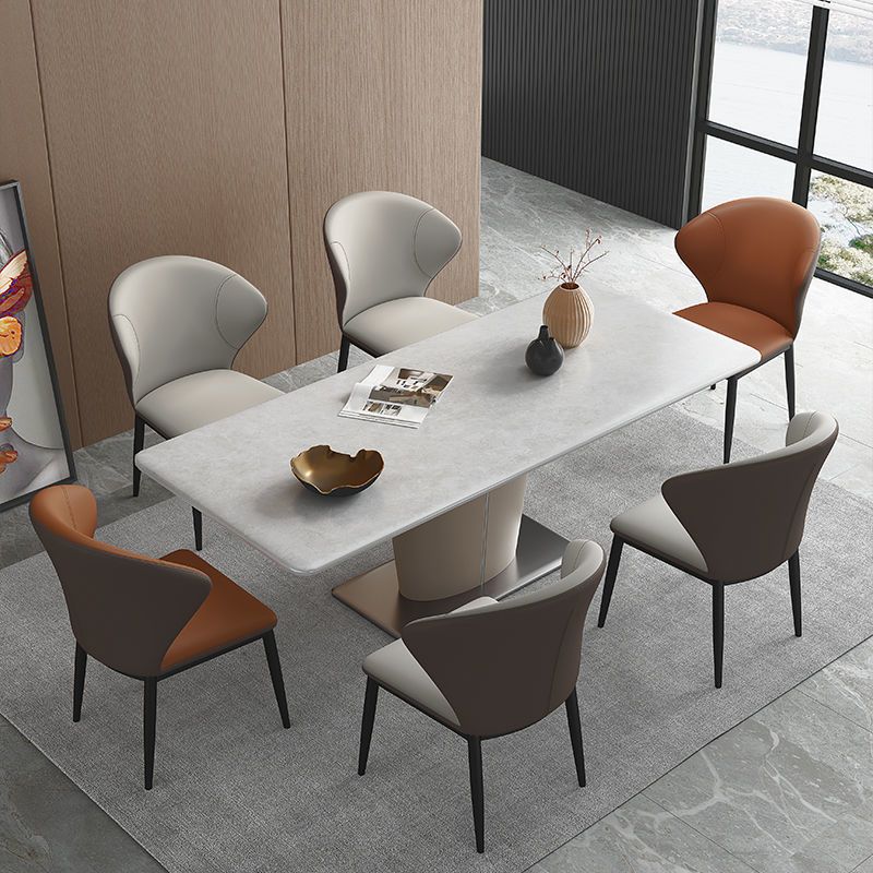 Industrial Style Side Chair Wingback Metal Dining Room Chair for Kitchen