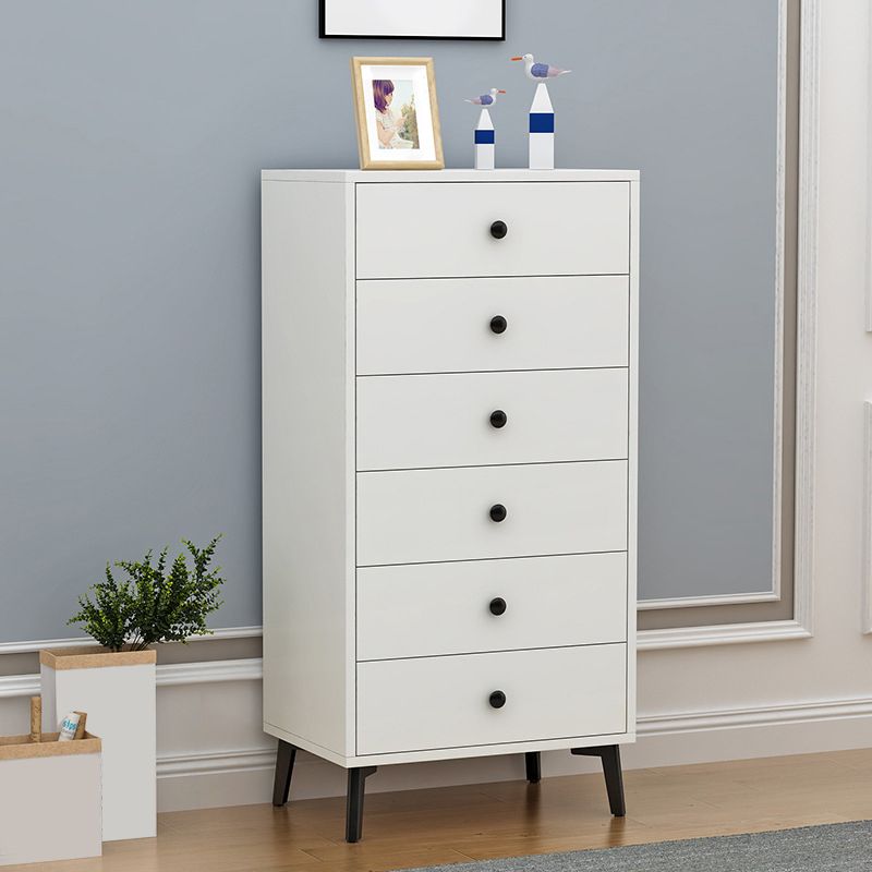 Accent Chest with Soft Close Drawers White Scratch Resistant Chest