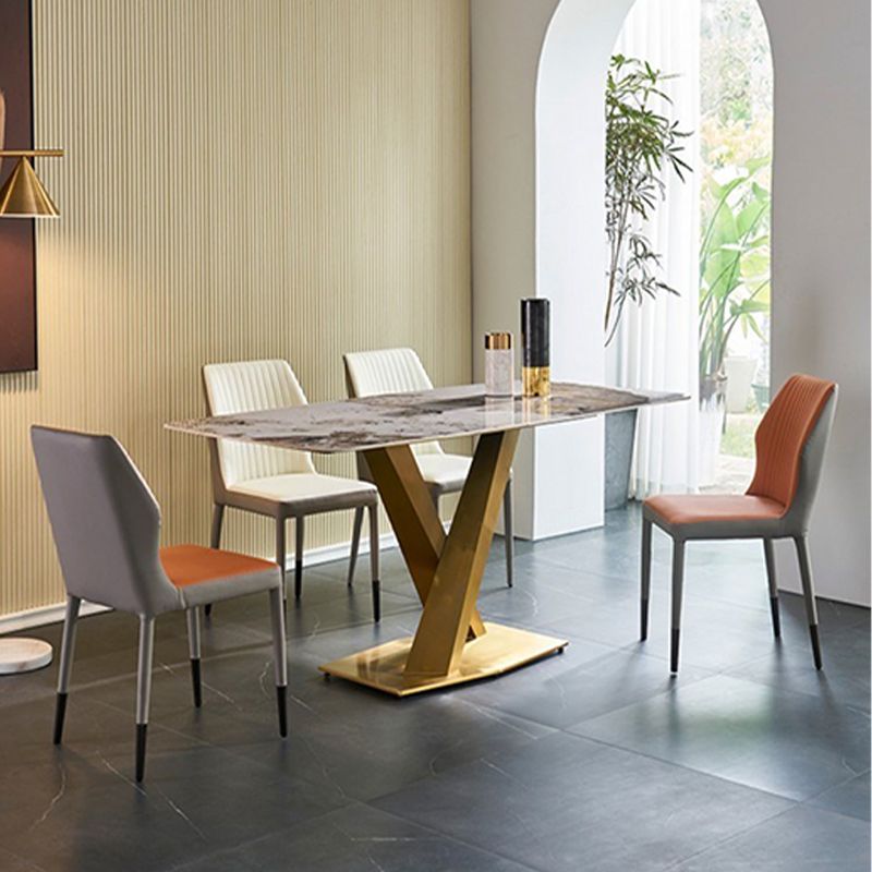 Rectangle Sintered Stone Kitchen Table Luxury Home Dining Table