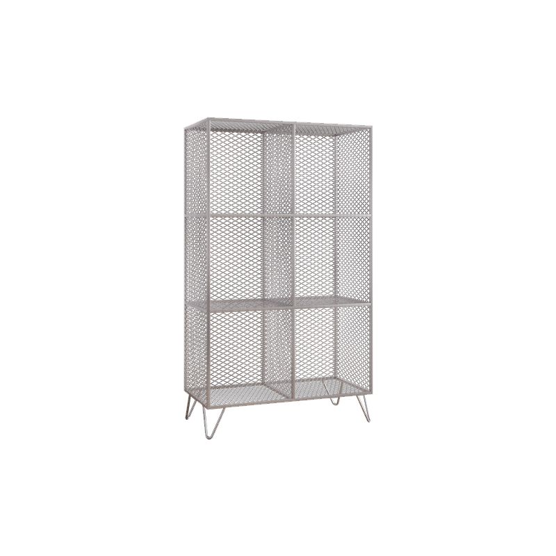 Metal Closed Back Standard Bookshelf Shelves Included Bookcase in Silver