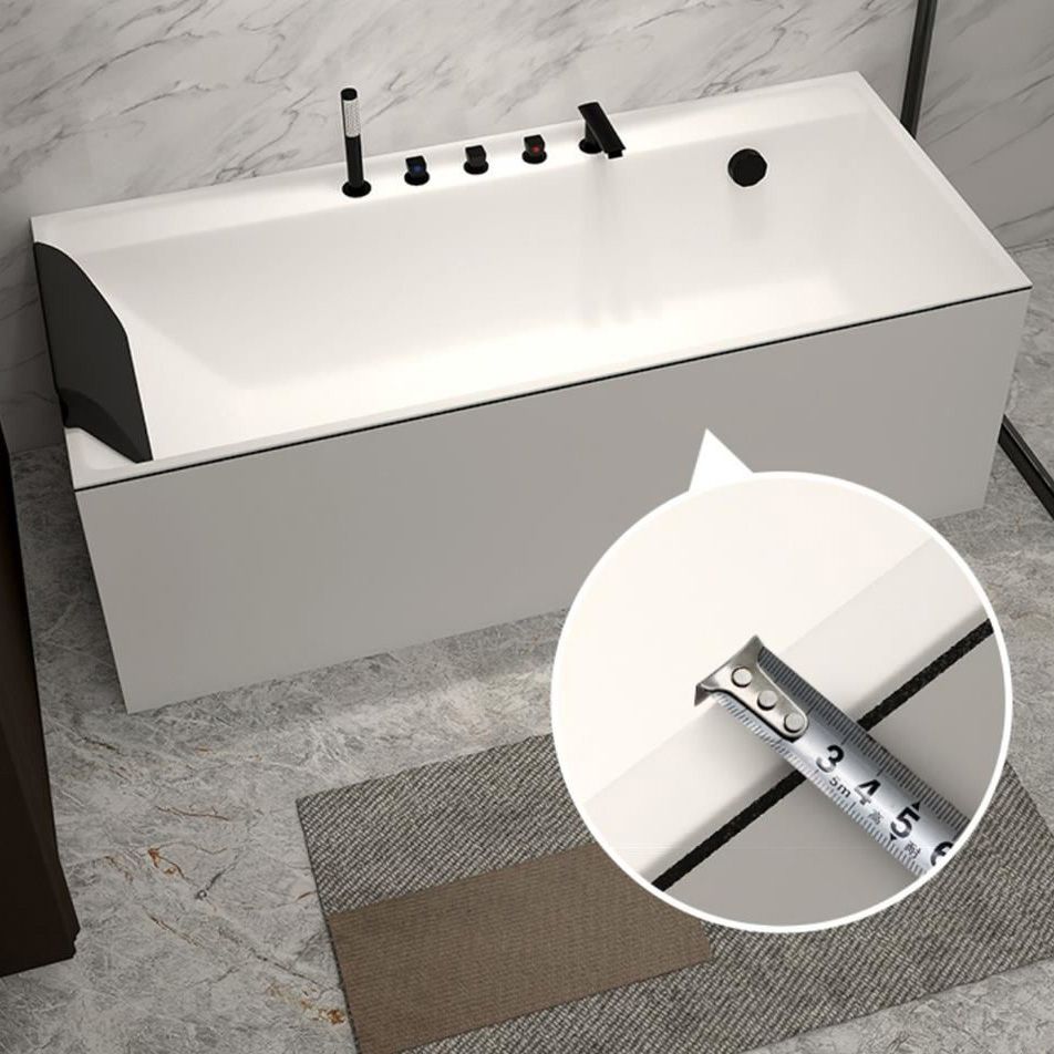 Modern Rectangular Bathtub Acrylic Soaking White Back to Wall Bathtub