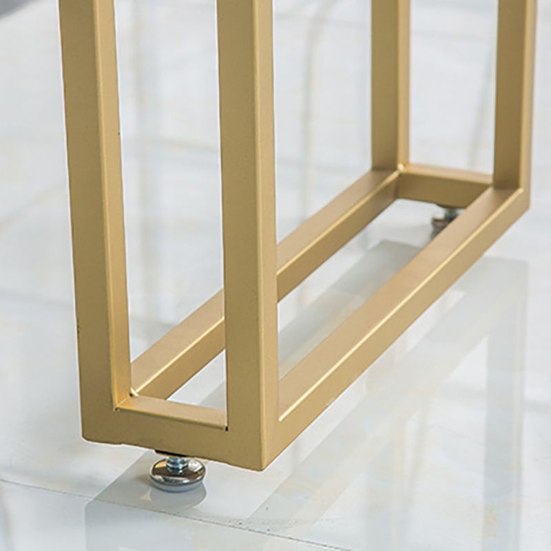 Modern Fixed Table with Metal Base Bar Table for Living Room