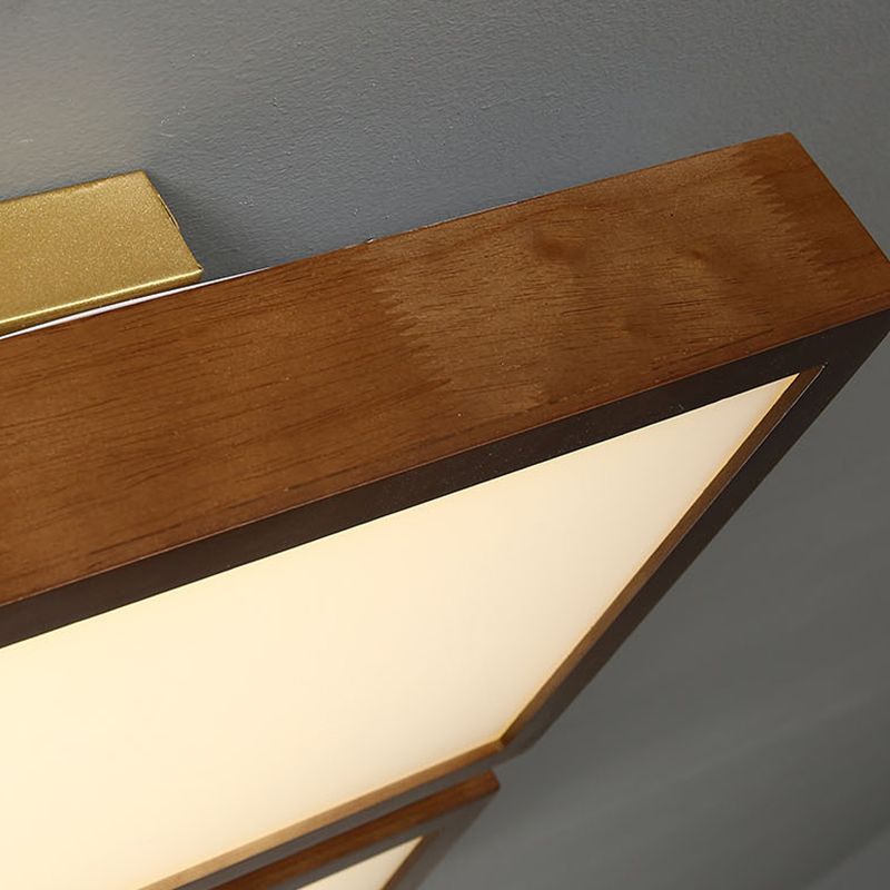 Modern Ceiling Lamp Wooden Flush Mount Light Fixture for Bedroom