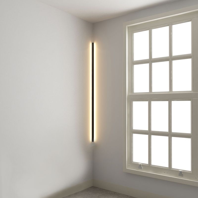 Zeitgenössische lineare Wandleuchten Beleuchtung Metall LED Schlafzimmer Wandleuchte in Schwarz