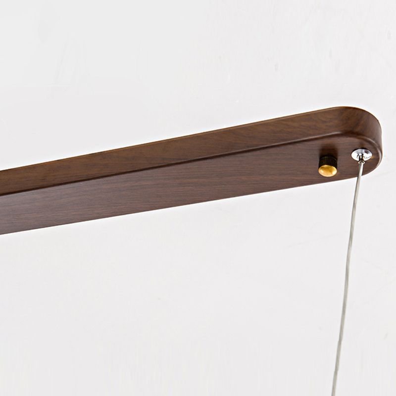 Linear Iron 1 - Light Kitchen Island Light in Walnut and Gold Finish LED Ceiling Pendant
