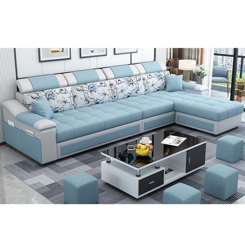 Contemporary Pillow Top Arm Reversible L-Shape Furniture Sectionals