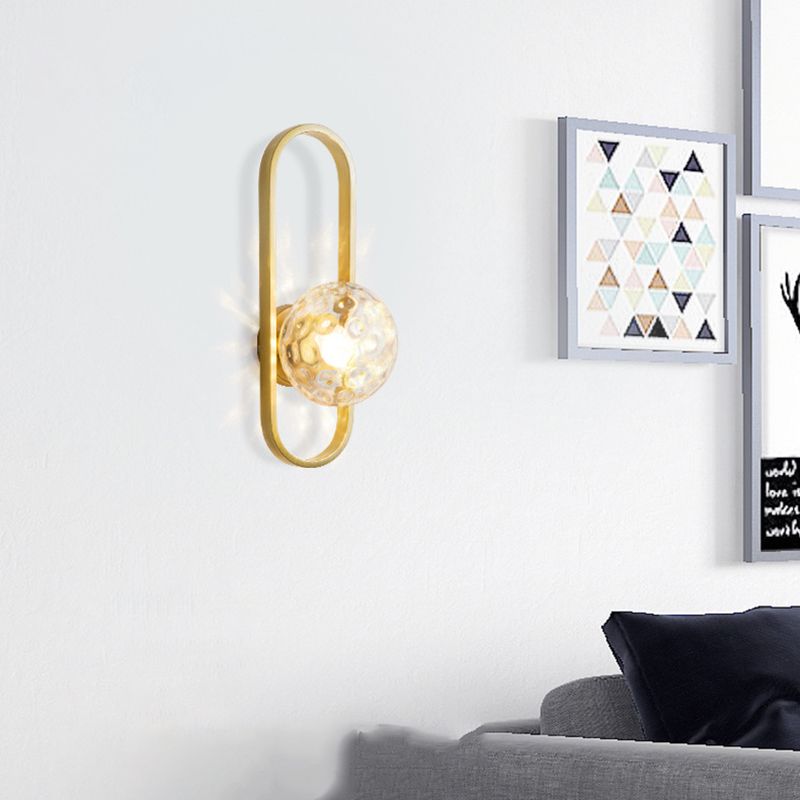 16" Wide Modern Wall Sconce Globe Glass Shape Wall Light for Living Room