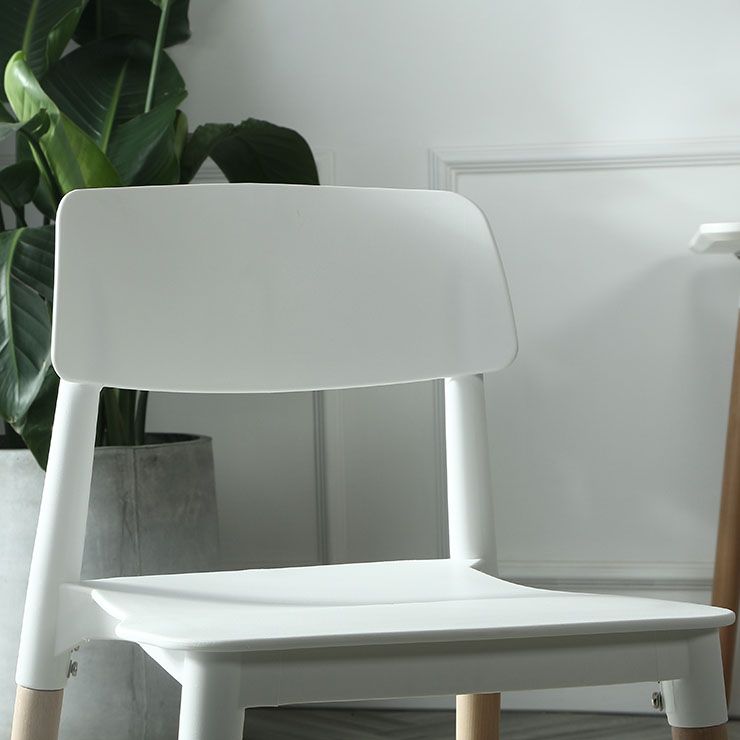 Plastic Dining Chairs Contemporary Open Back Dining Side Furniture in Matte Finish