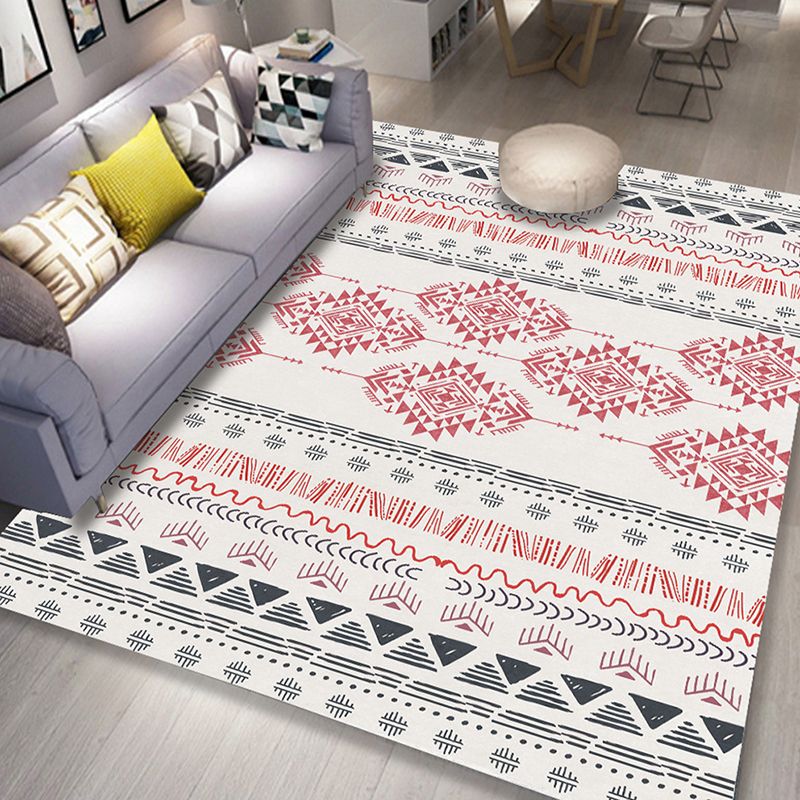 Mid-Century Carpet Tribal Print Polyester Area Rug Stain Resistant Indoor Carpet for Home Decoration