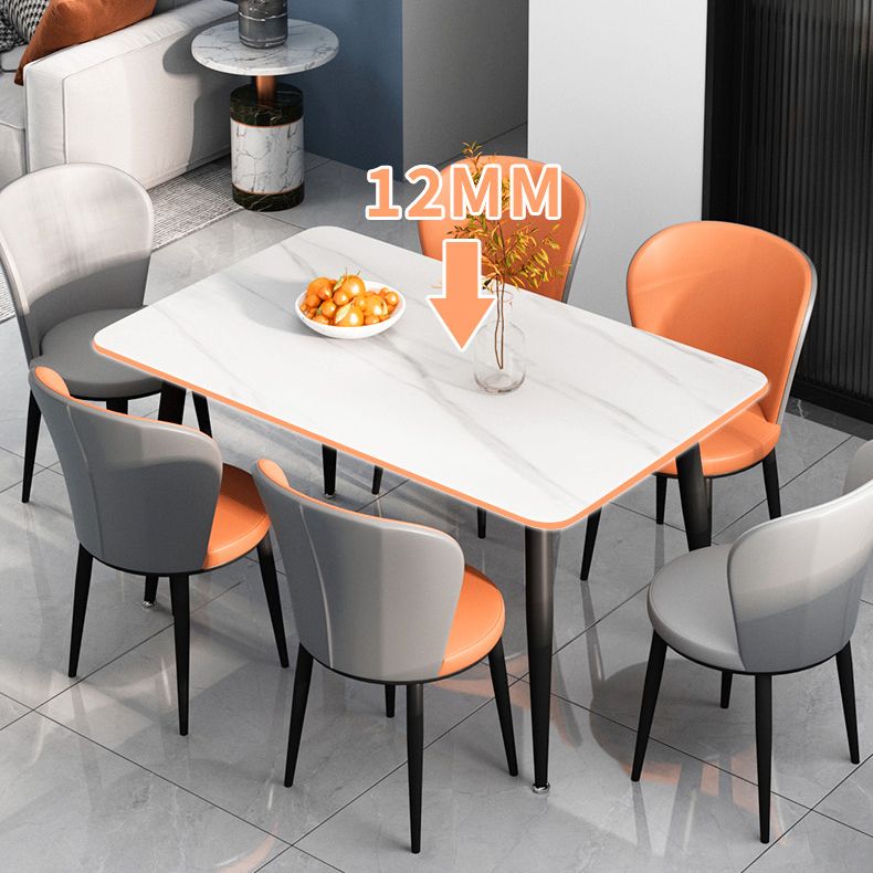 Rectangle Modern Stone Table Standard Height Table Dining Table with 4 Legs