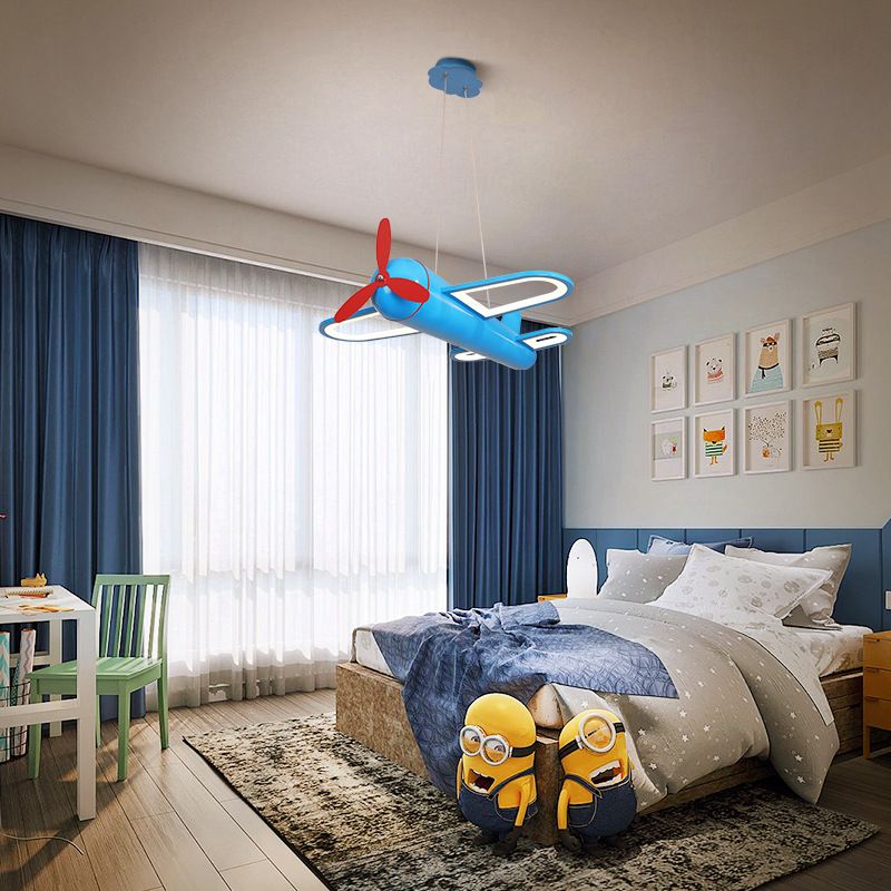 1 leichte Flugzeug Anhänger Leuchten Kinder Metallic Suspension Anhänger Licht für Kinder Schlafzimmer