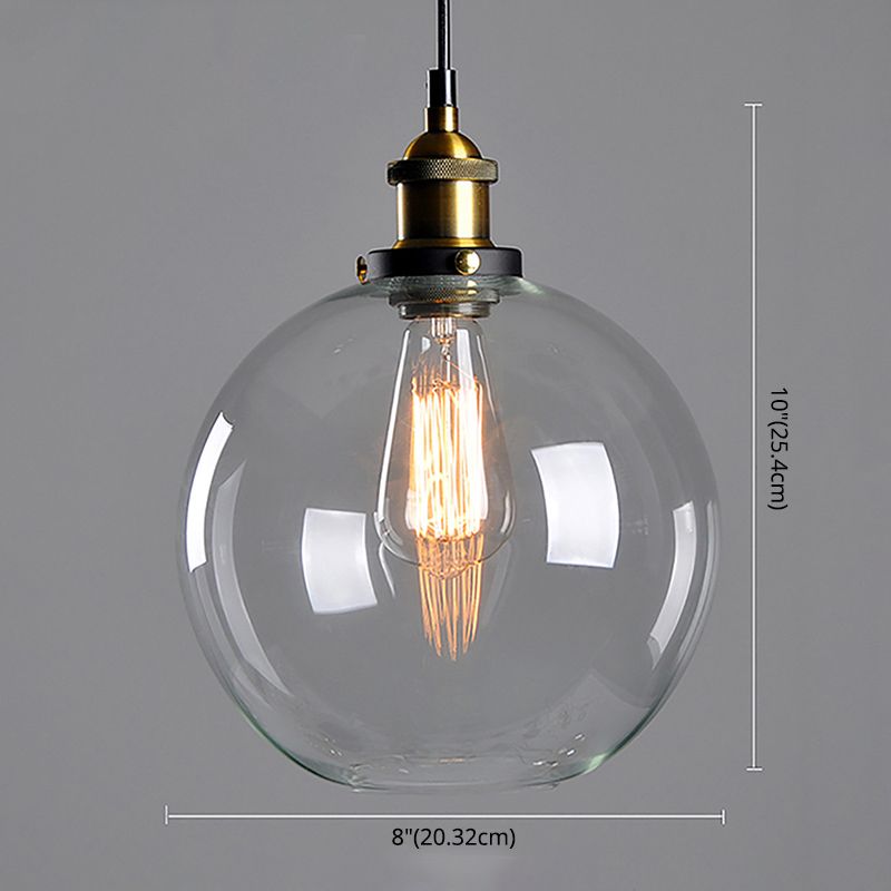 Suspended Lighting Fixture Industrial Glass Shaded Pendant Ceiling Light for Dinning Room