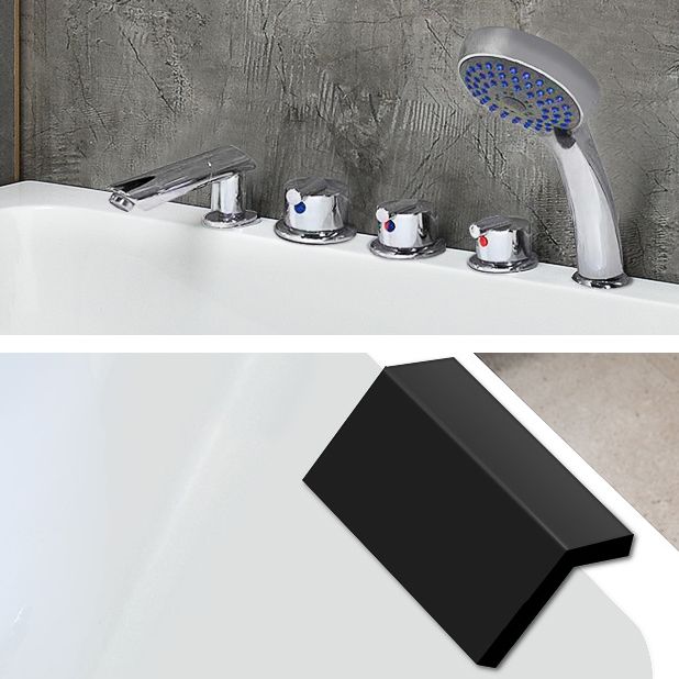 Flat Bottom Soaking Bathtub Antique Finish Rectangular Modern Tub