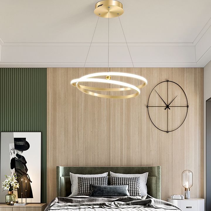 Twist Metal Hanging Light Fixture Minimalist LED Ceiling Pendant Light for Living Room