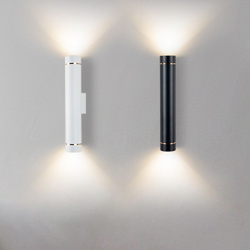 2 Lights Cylinder Wall Lights Modern Style Metal Wall Lighting Fixtures