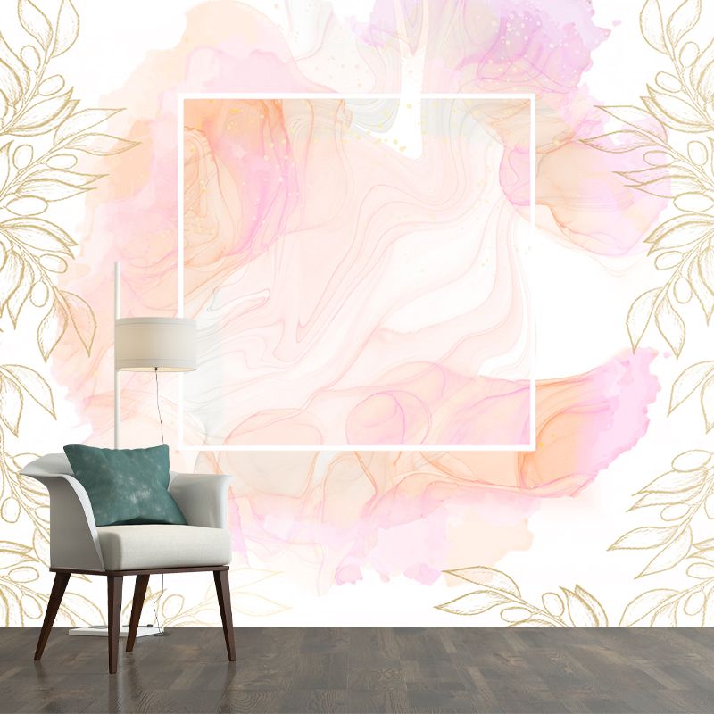 Plant Pattern Resistant Mural Wallpaper Illustration Sleeping Room Wall Mural