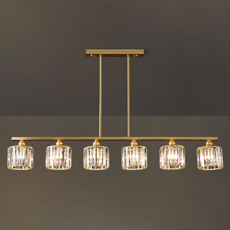 Lámpara de colgadura de estilo nórdico de estilo de cristal de cobre completo para el comedor