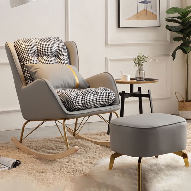 Single Sofa Rocking Chair Indoor Living Room Rocking Chair with Ottoman