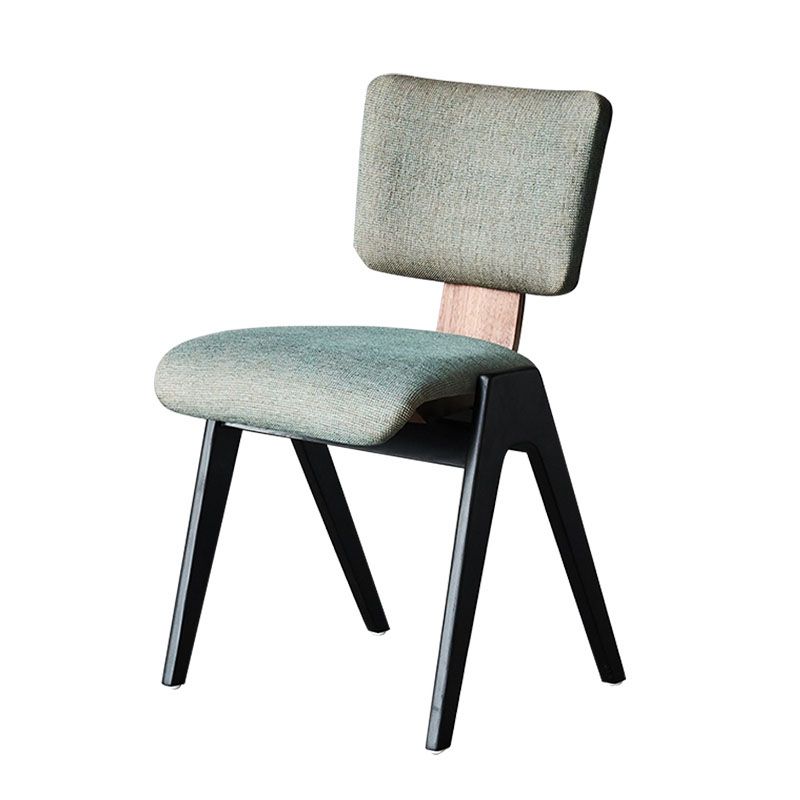Industrial Style Armless Dining Chair Wooden Base Open Back Dining Chair for Bedroom
