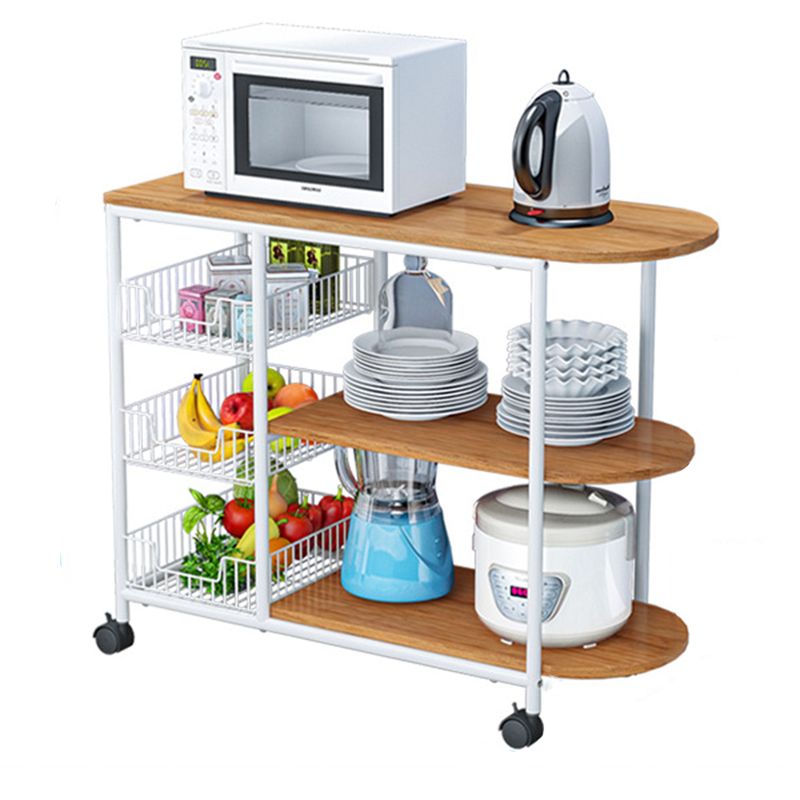Modern Kitchen Prep Table Manufactured Wood with Casters Prep Table