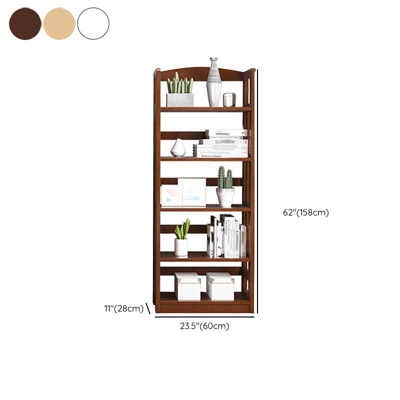 Modern Open Back Standard Bookshelf Wooden Bookcase with Shelves for Study Room
