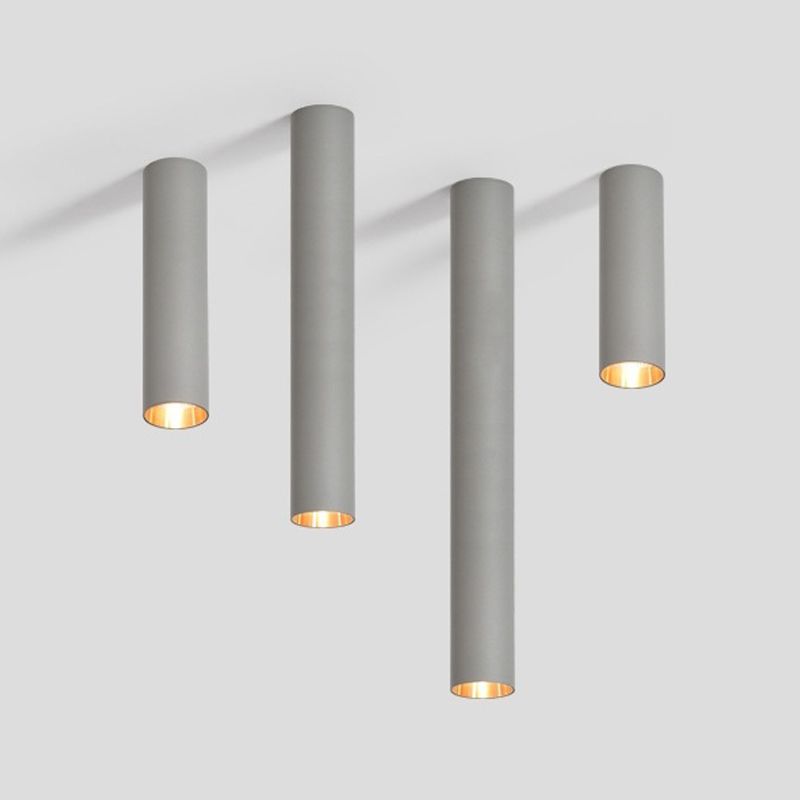 Forma cilindrica LED Lampada da Soffitto Moderna Alluminio 1 Luce Flush Mount per Shop