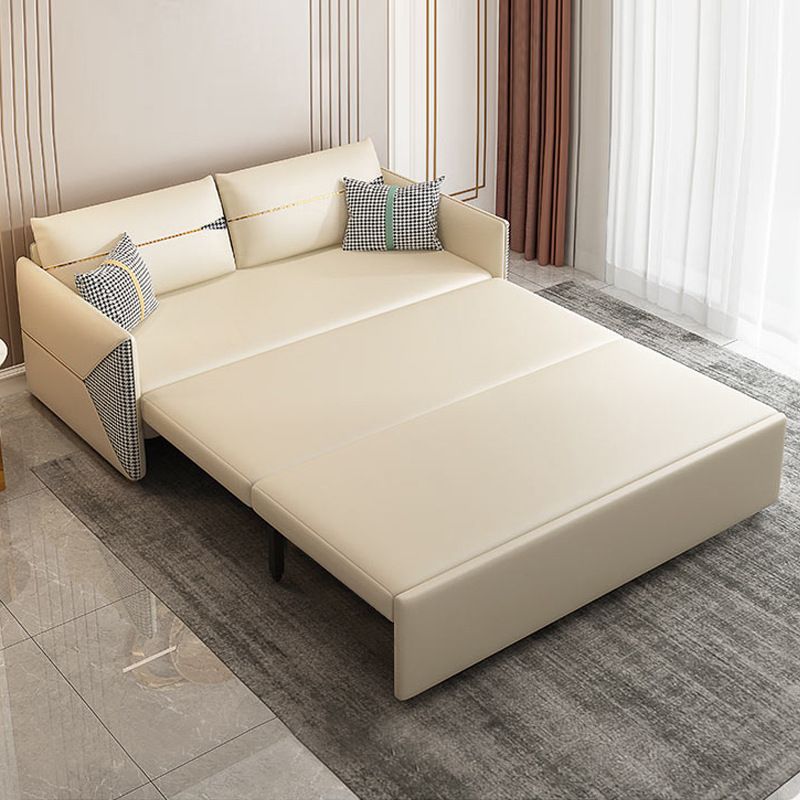 39.37" Wide Faux leather Sleeper Sofa White Pillow Included Sofa Bed