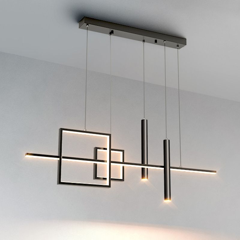 Contemporary Style Linear Island Pendant Lights Metal Island Light Fixtures