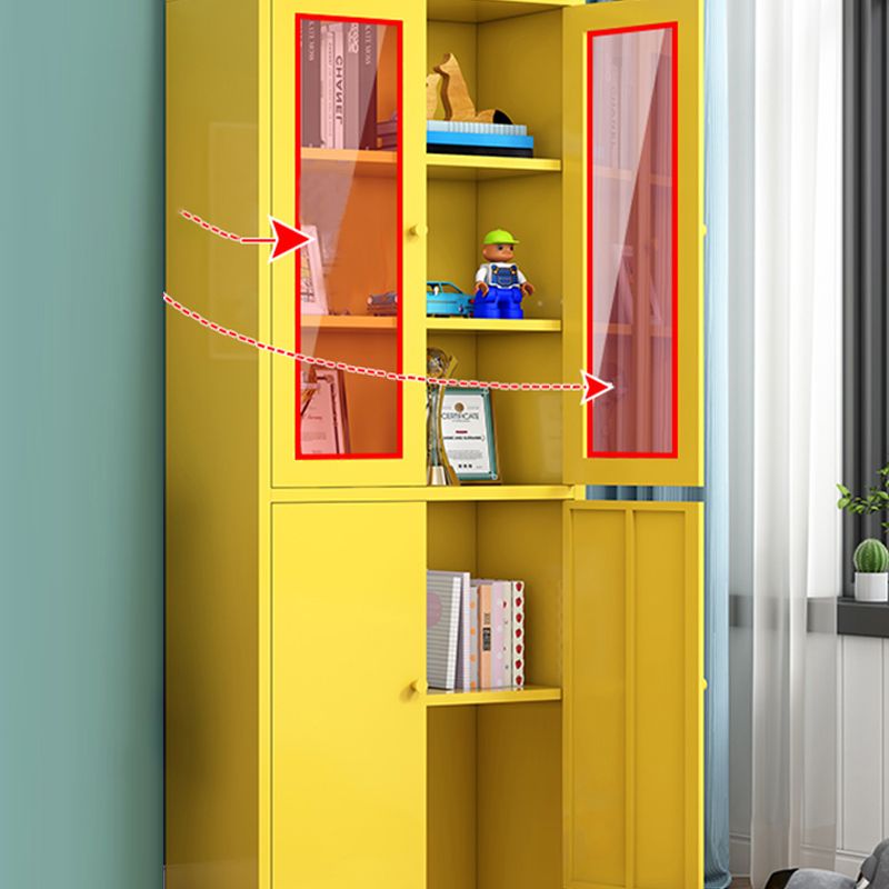 Closed Metal Bookshelf Modern Home Living Room Bedroom Standard Bookcase