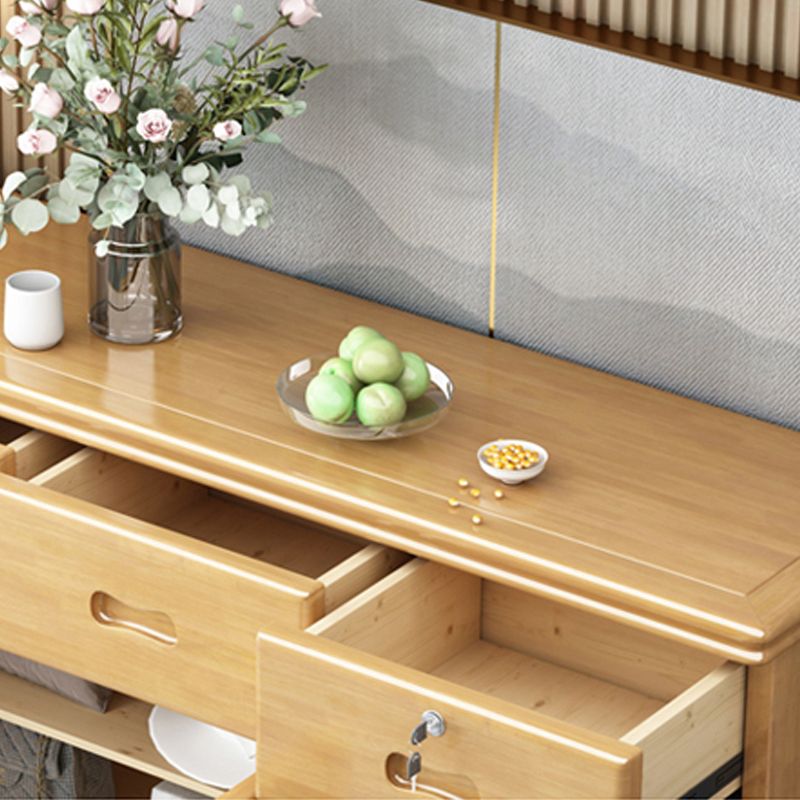 Rubberwood Accent Chest with1 - Door and Drawer, Bar Pulls Chest