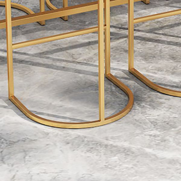 Upholstered Dining Stools Low Back Bar Stools with Metal Base