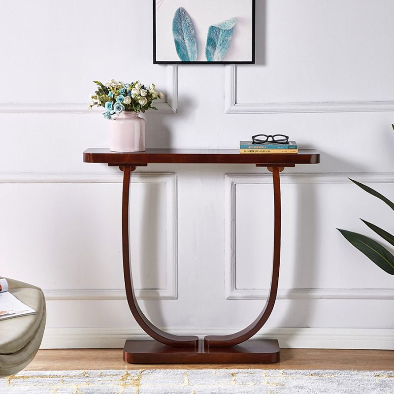 Rectangle Shape Contemporary Console Table Brown Wood Console Sofa Table