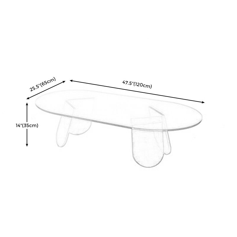 Acrylic 3 Legs Coffee Table Fixed Modern Round Cocktail Table