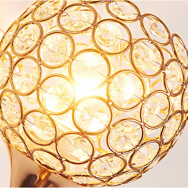 Éclairage mural rond de style minimaliste Éclairage Crystal Cloudroom Glasce Lightture in Gold